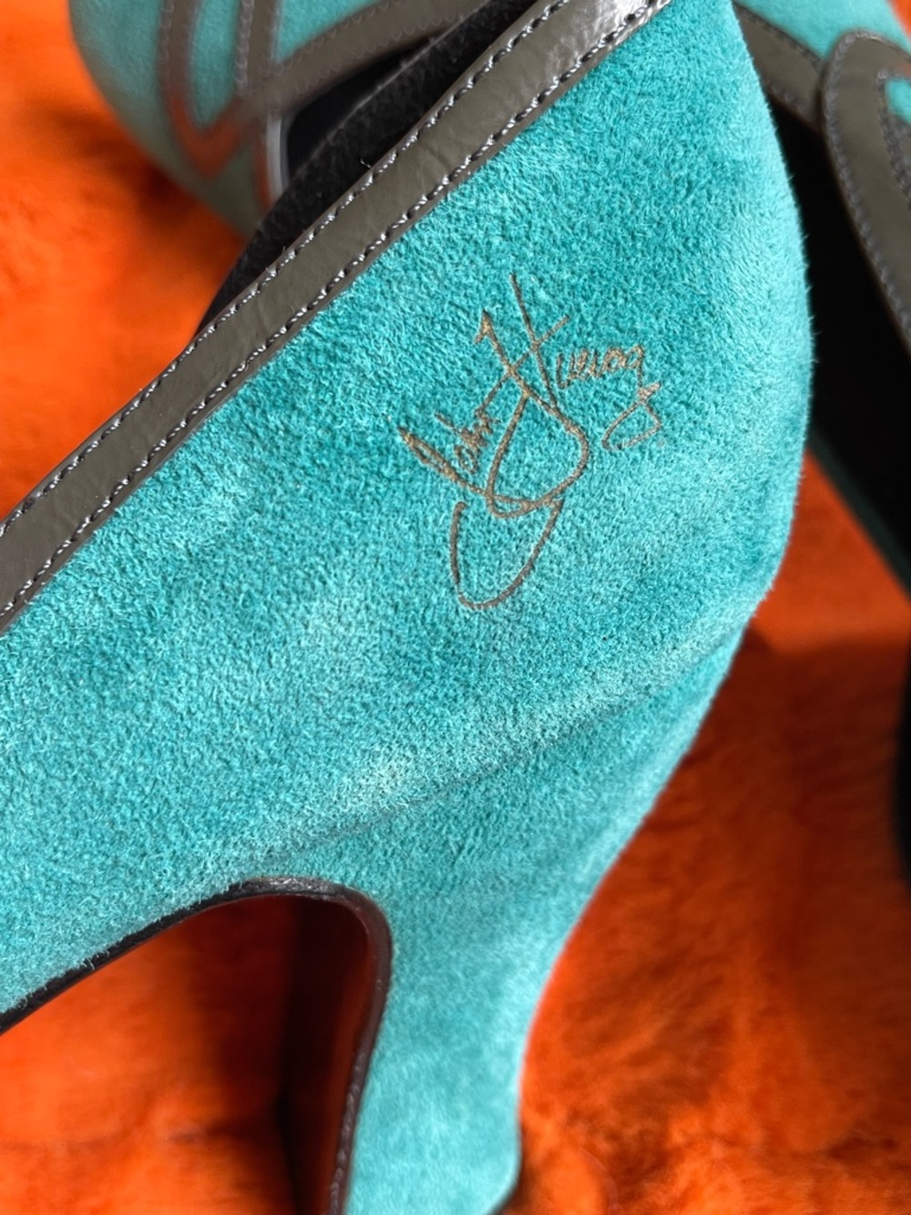 John Fluevog miracles cana turquoise shoes - Picture 5 of 14